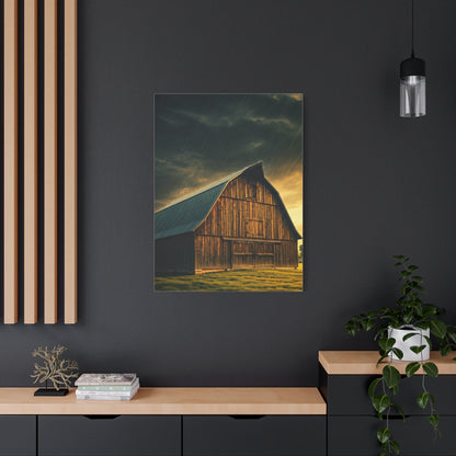 Rainfall on the Quiet Barn Wall Art & Canvas Prints