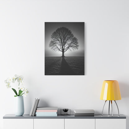 Lone Tree Silhouette Dawn Wall Art & Canvas Prints