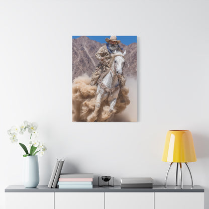 Dust Storm Cowboy Gallop Wall Art & Canvas Print