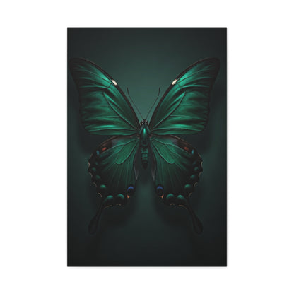 Symmetrical Emerald Butterfly Portrait Wall Art & Canvas Prints