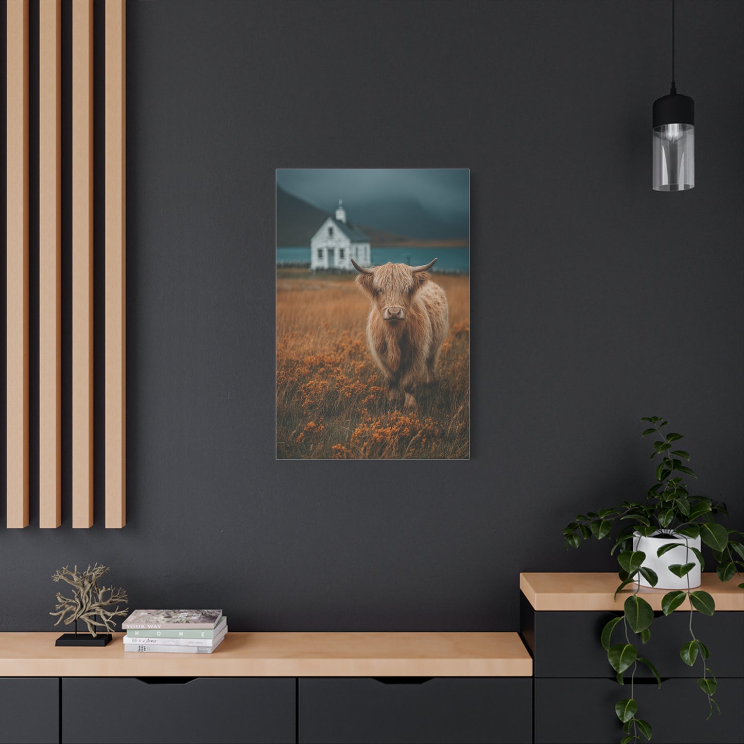 Highland Cow Farm Pasture Wall Art & Canvas Print