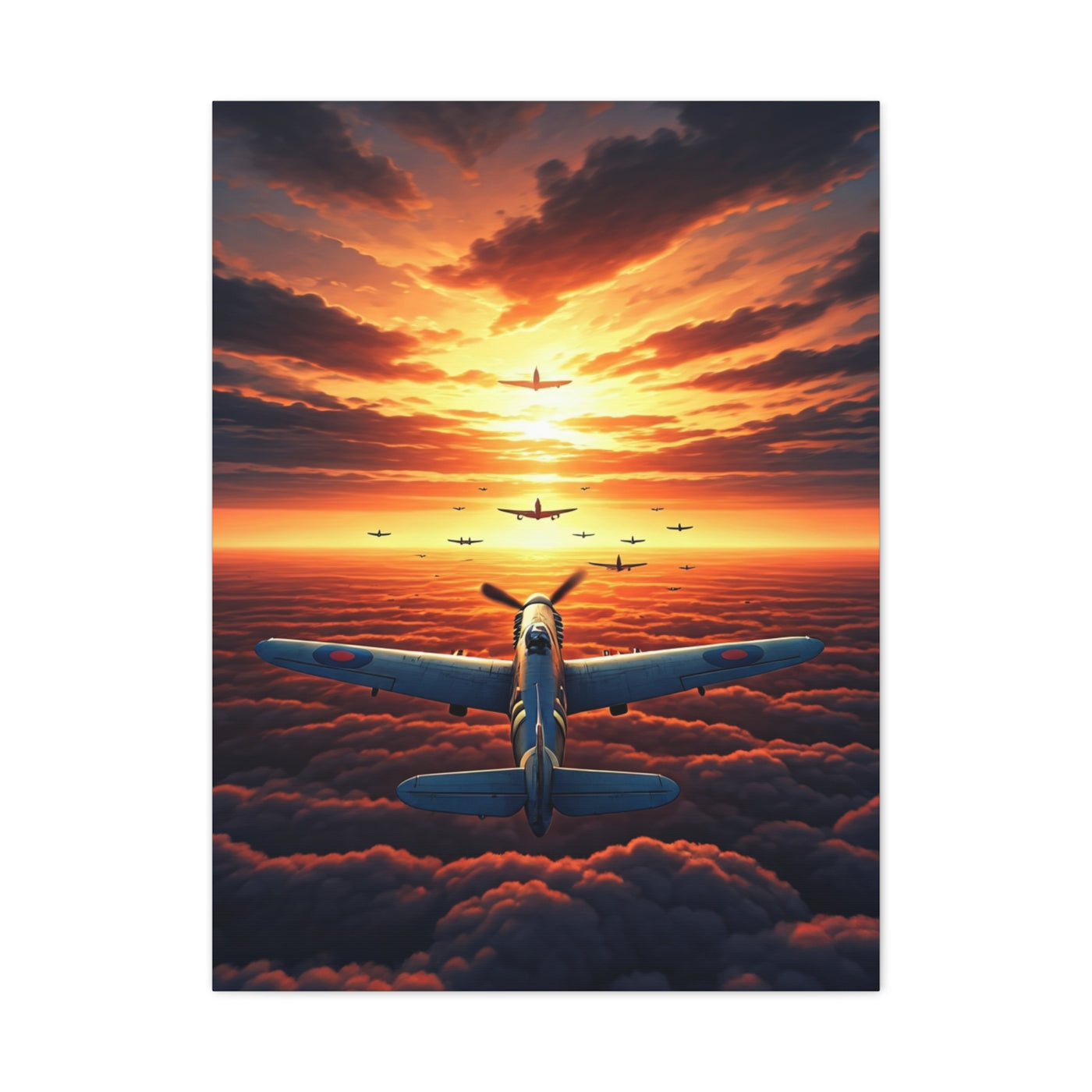 Sunset Flight Above the Clouds Wall Art & Canvas Prints