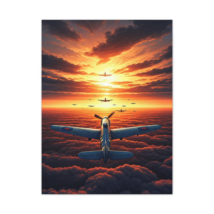 Sunset Flight Above the Clouds Wall Art & Canvas Prints