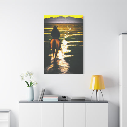 Sunrise Plains Rider Wall Art & Canvas Print