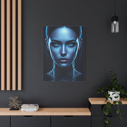 Blue Tears Reflection Portrait Wall Art & Canvas Prints