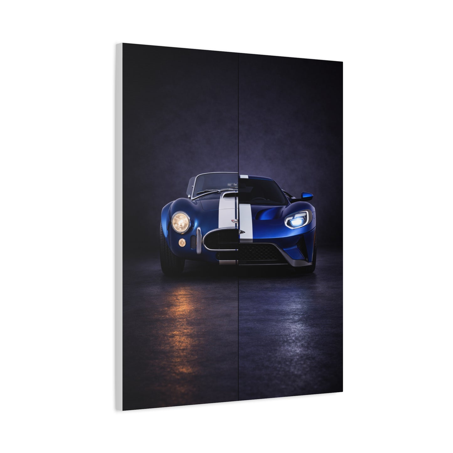 Shelby Cobra vs Ford GT Split Heritage and Modern Wall Art & Canvas Prints