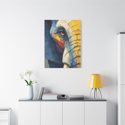 Expressive Oil Impasto Elephant Close-Up Wall Art & Canvas Print