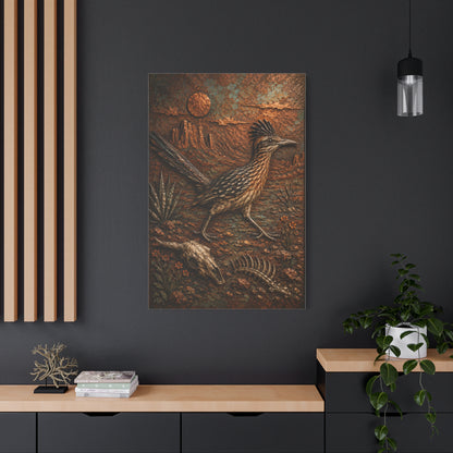 Hammered Copper Roadrunner Southwest Wall Art & Canvas Print