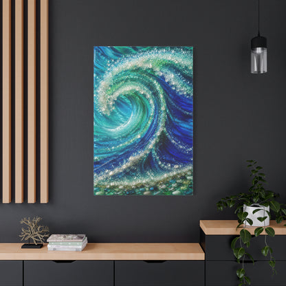 Crystal Ocean Curl Glass Texture Wall Art & Canvas Print