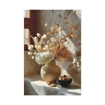 Neutral Dried Autumn Arrangement Wall Art & Canvas Print