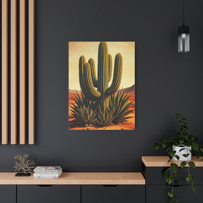 Vintage Desert Botanical Saguaro Wall Art & Canvas Prints