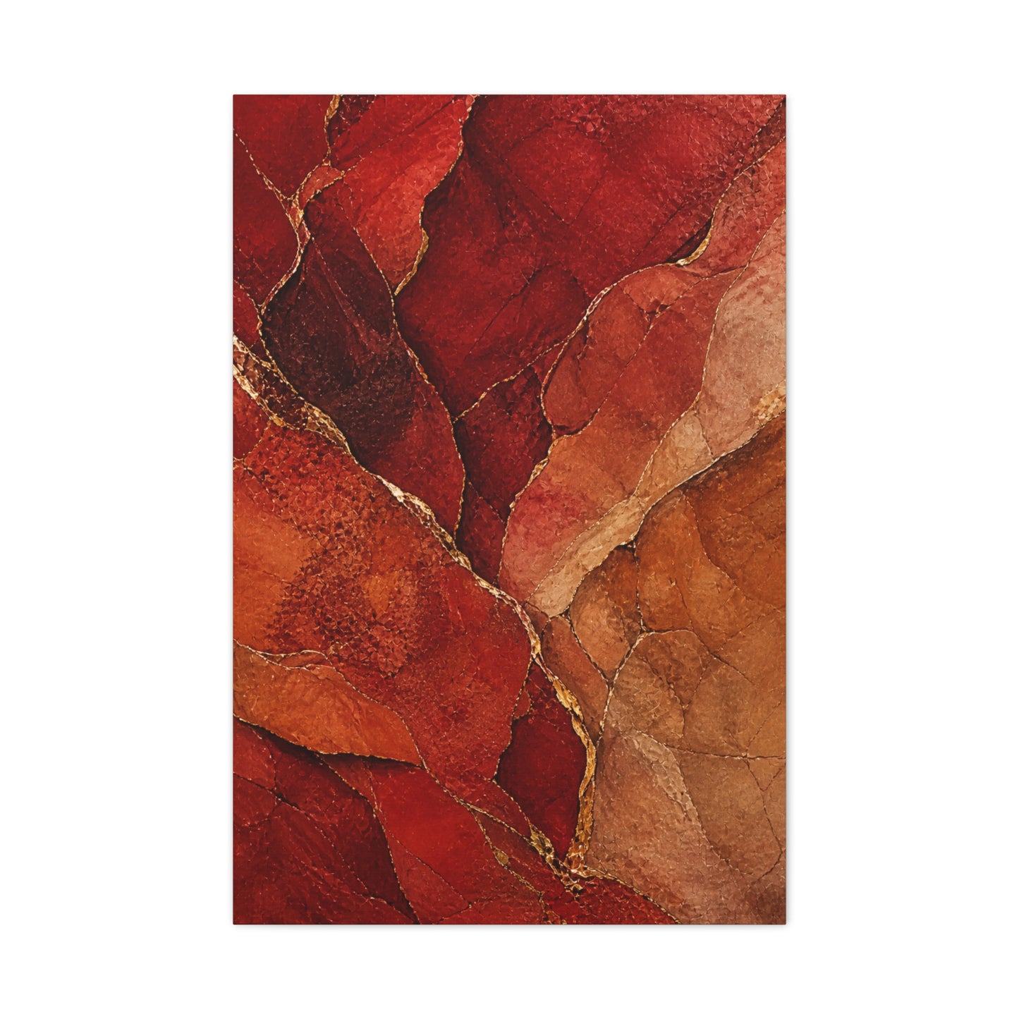 Red Geologic Mineral Abstraction Wall Art & Canvas Print