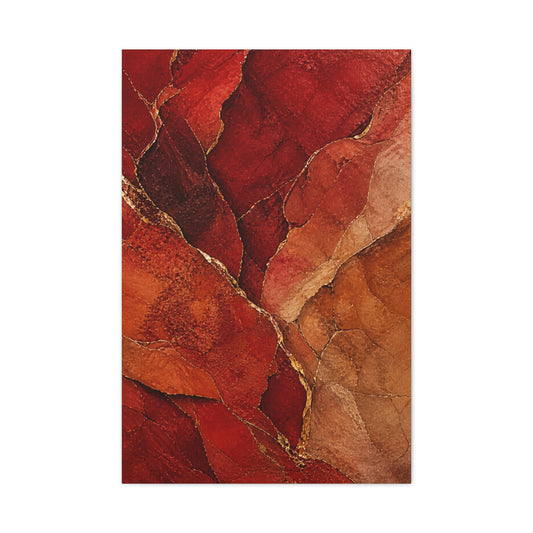 Red Geologic Mineral Abstraction Wall Art & Canvas Print