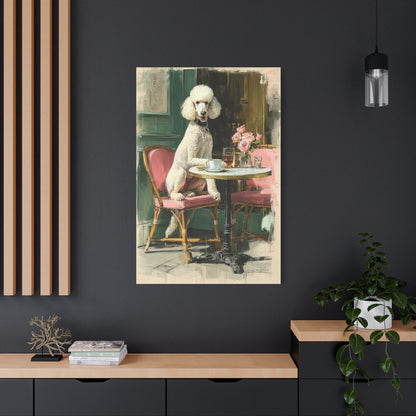 Paris Café Poodle Portrait Wall Art & Canvas Print