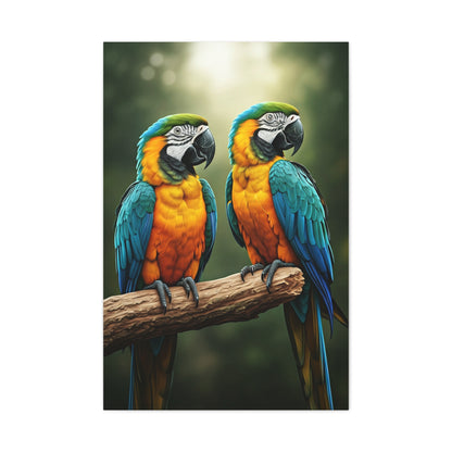 Blue & Gold Macaw Duo Wall Art & Canvas Prints