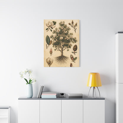Vintage Magnolia Botanical Study Trees Wall Art & Canvas Print