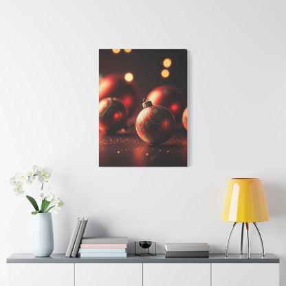 Red Christmas Baubles Festive Glow Wall Art & Canvas Print