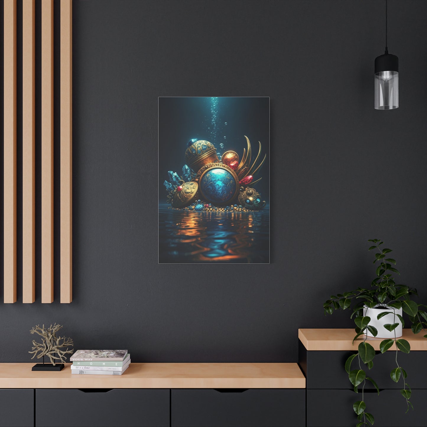 Sunken Royal Treasure Relics in Deep Blue Water Wall Art & Canvas Prints