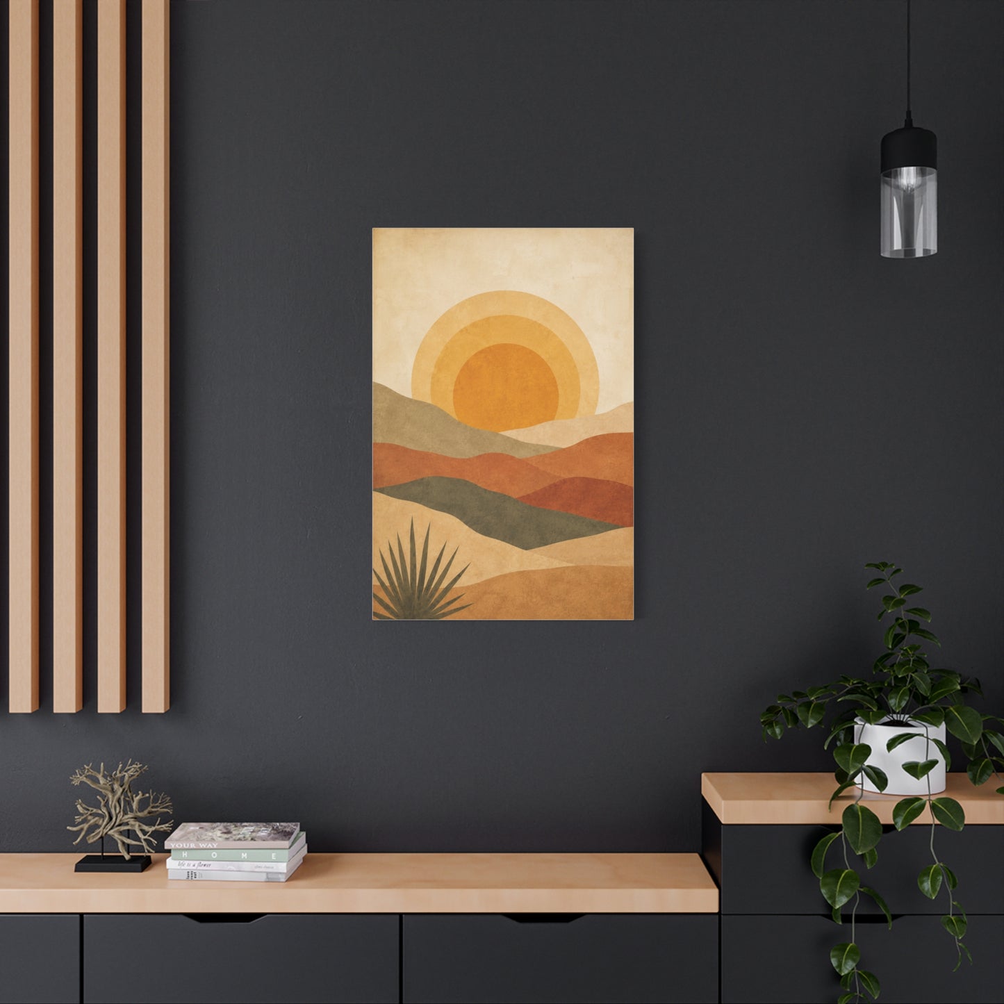 Boho Desert Sun Layers Abstract Wall Art & Canvas Print