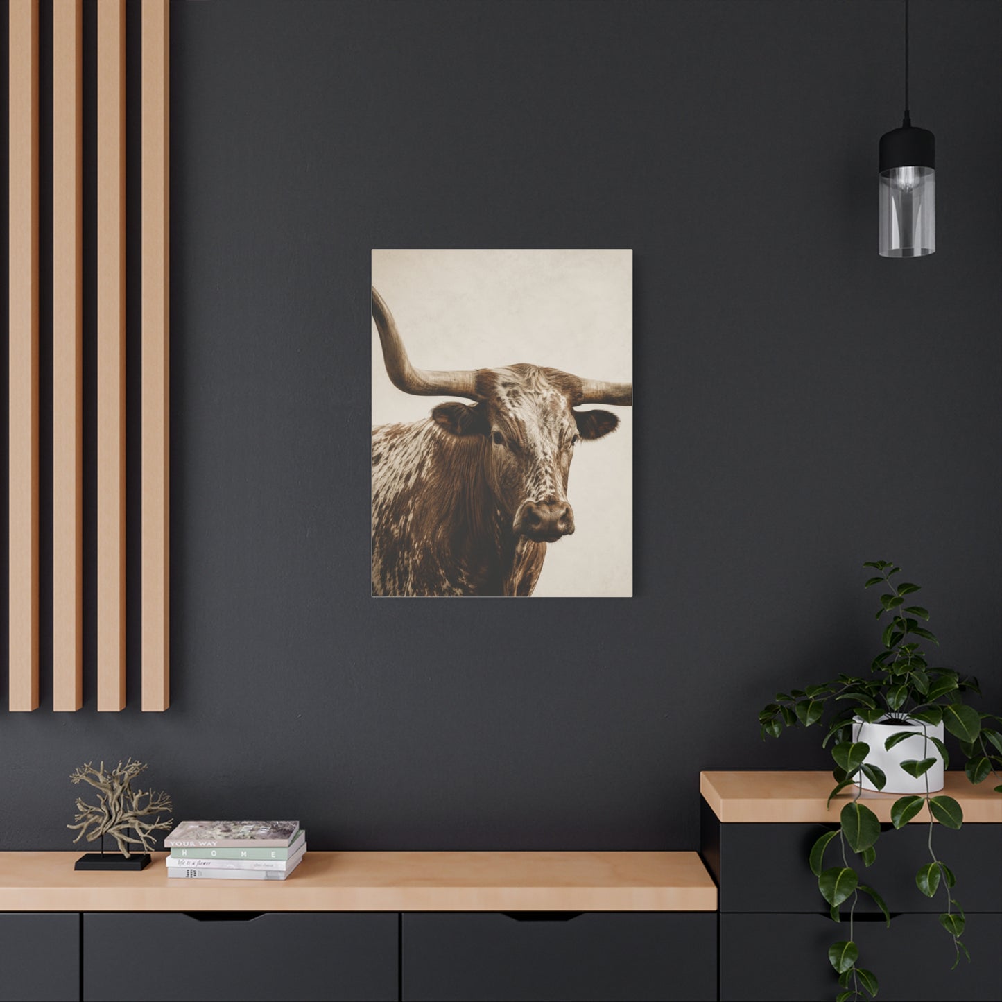 Texas Longhorn Heritage Portrait Wall Art & Canvas Print