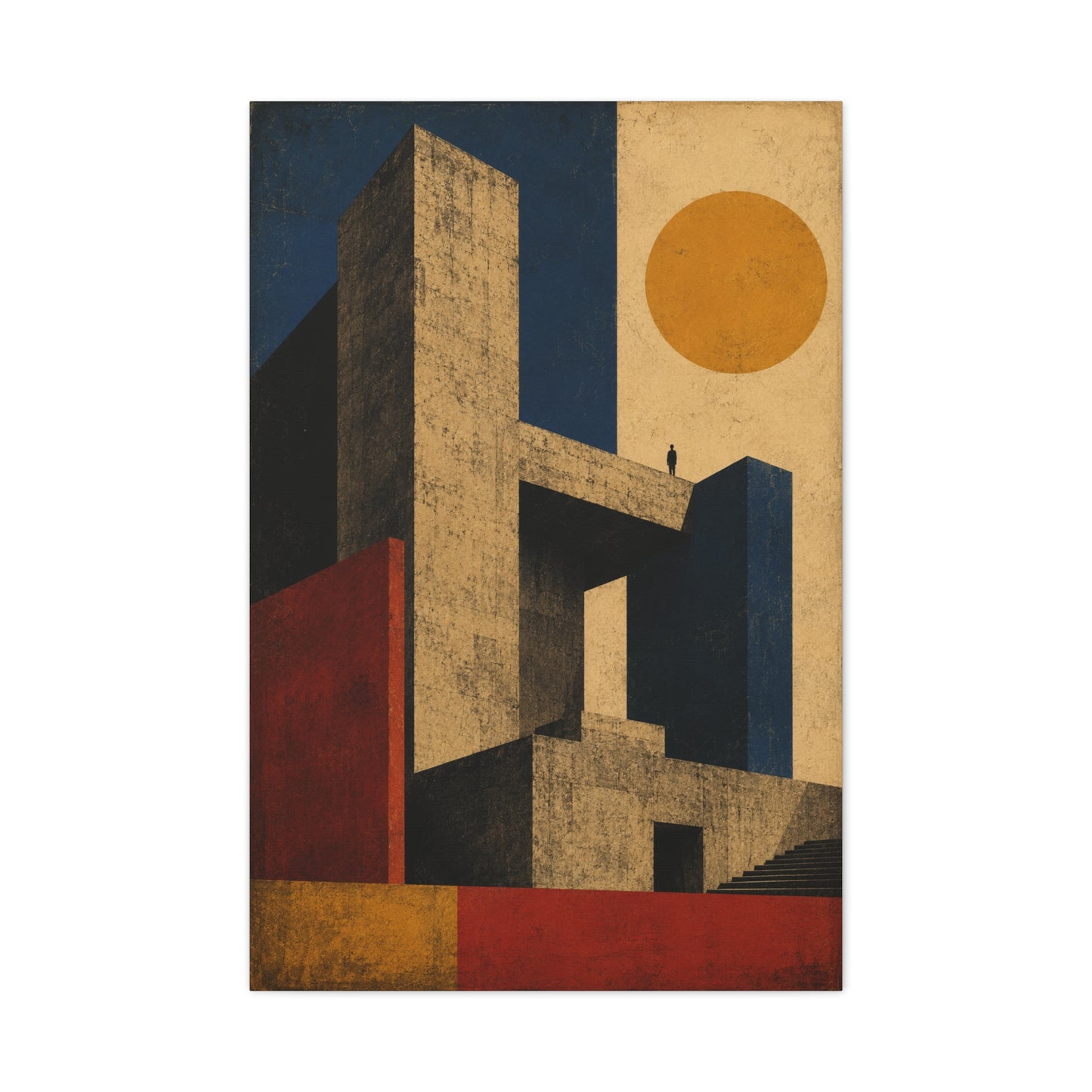 Monolithic Brutalist Architecture Study Wall Art & Canvas Print