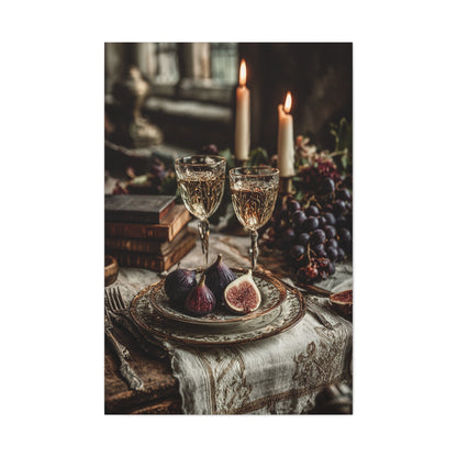 After-Dinner Wine and Fig Table Wall Art & Canvas Print