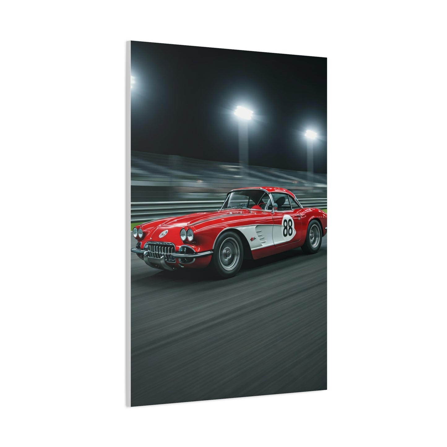 1962 Chevrolet Corvette C1 Night Circuit Racer Wall Art & Canvas Prints