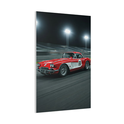 1962 Chevrolet Corvette C1 Night Circuit Racer Wall Art & Canvas Prints