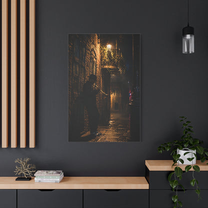 French Quarter Alley Trumpet Scene Wall Art & Canvas Print