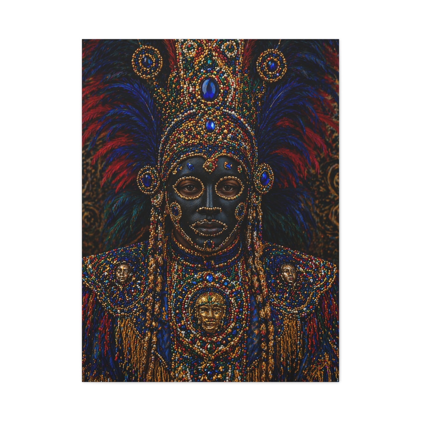 Black Masking Ceremonial Portrait Wall Art & Canvas Print