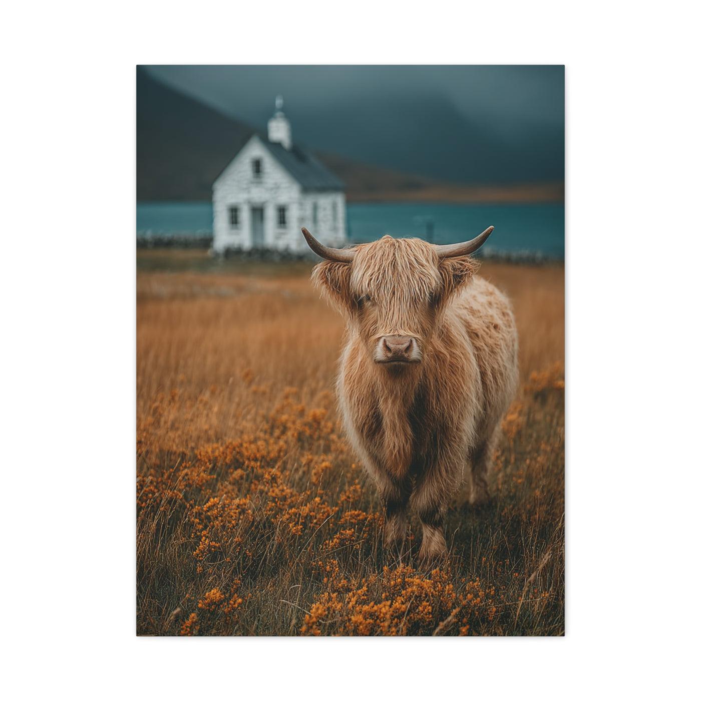 Highland Cow Farm Pasture Wall Art & Canvas Print