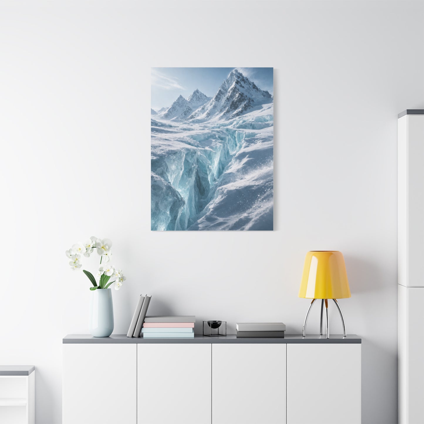 Icy Blue Glacial Crevasse Wall Art & Canvas Print