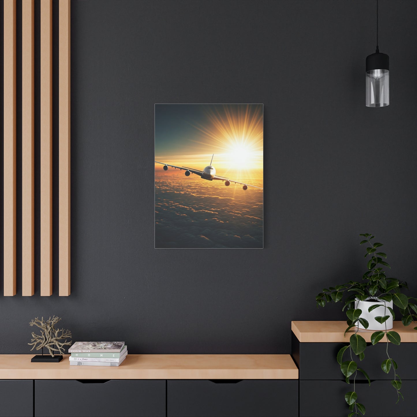 Sunrise Airliner Above the Clouds Wall Art & Canvas Prints