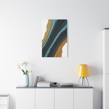 Blue and Gold Stone Flow Abstract Wall Art & Canvas Prints