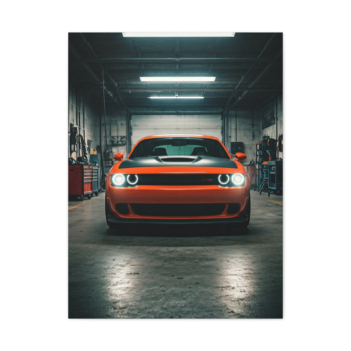 Dodge Challenger Demon Industrial Garage Presence Wall Art & Canvas Prints