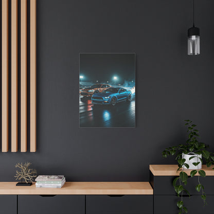 Blue Mustang Surge – Hellcat Widebody Drag Duel Wall Art & Canvas Prints