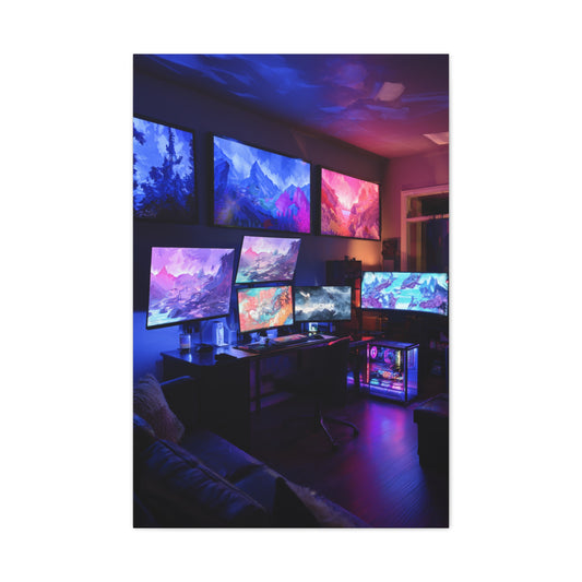 Neon Fantasy Gaming Room Wall Art & Canvas Print