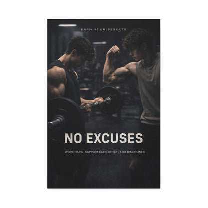No Excuses Power Training Wall Art & Canvas Print