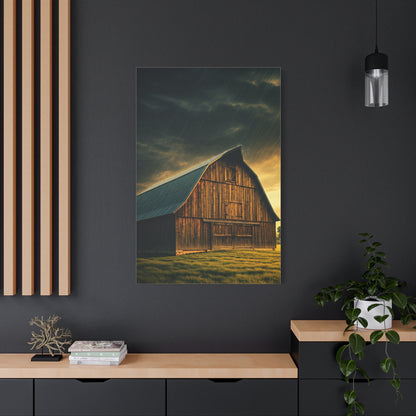 Rainfall on the Quiet Barn Wall Art & Canvas Prints