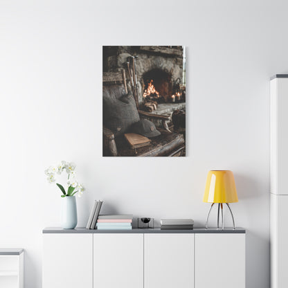 Old Caddie Chair Fireside Golf Still Life Wall Art & Canvas Print