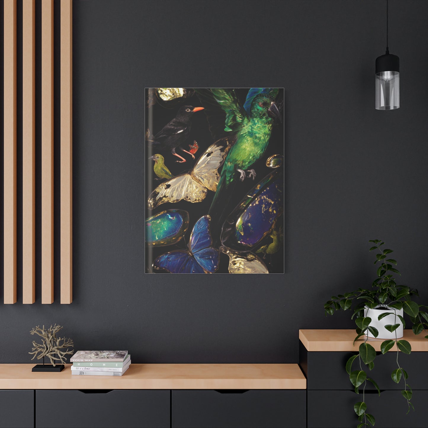 Jewel Tone Birds and Butterflies Wall Art & Canvas Print