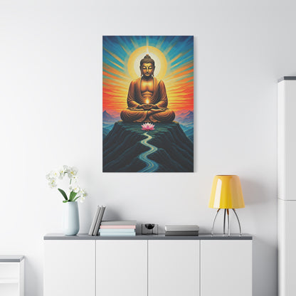 Meditative Buddha with Lotus Path Wall Art & Canvas Prints