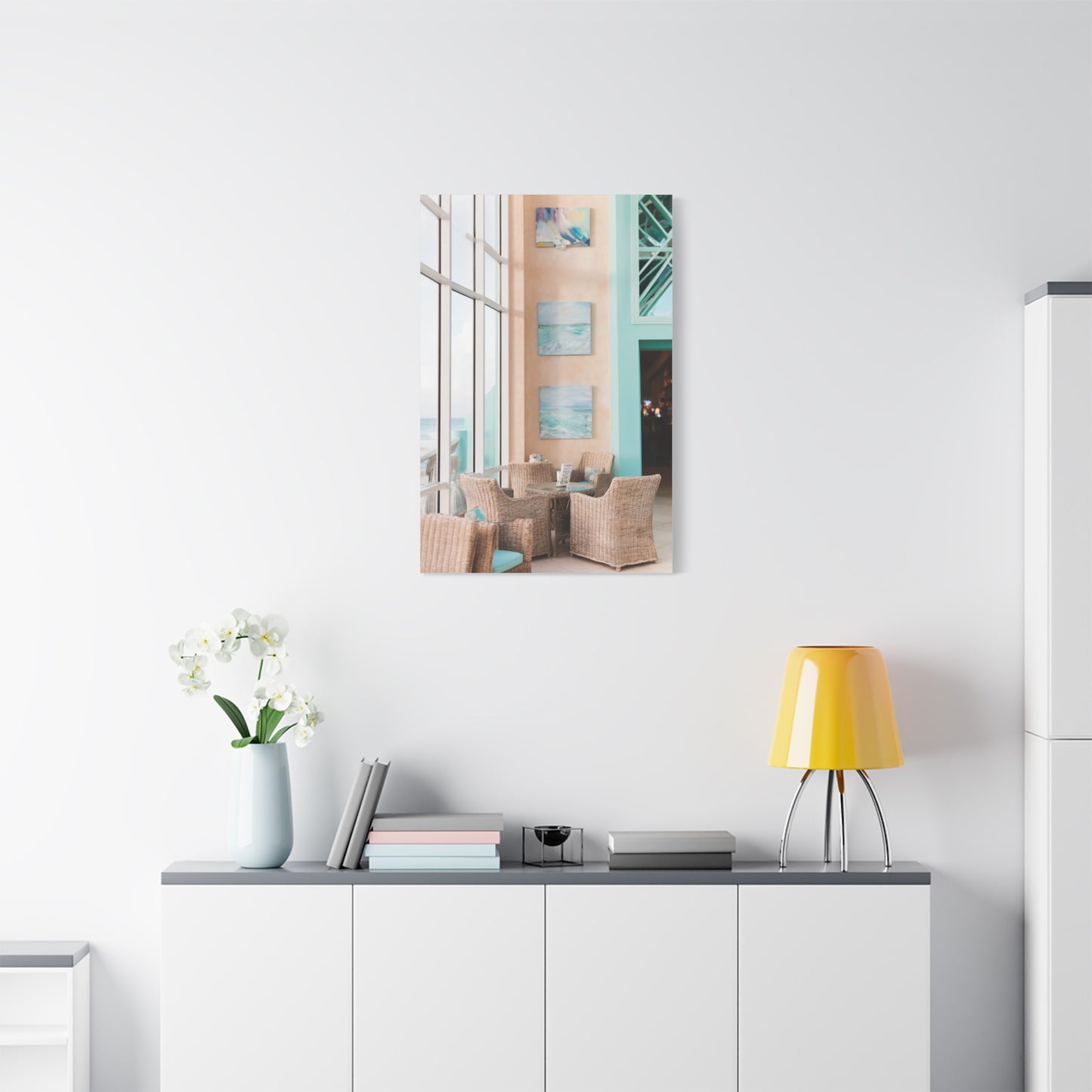 Coastal Resort Lounge Ocean Horizon Wall Art & Canvas Print