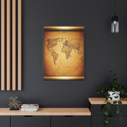 Classic Sepia World Atlas Scroll Wall Art & Canvas Prints