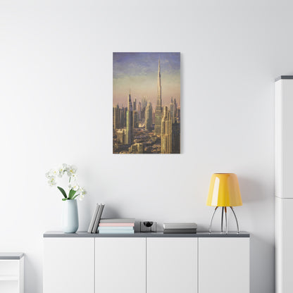 Dubai Skyline Golden Sunset Elegance Wall Art & Canvas Print