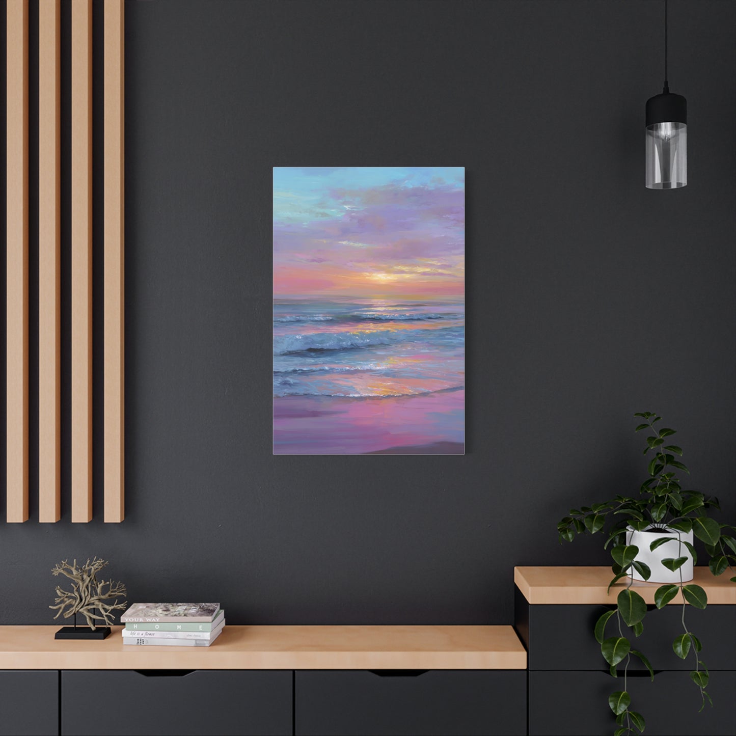 Pastel Sunrise Over Calm Ocean Waves Wall Art & Canvas Print