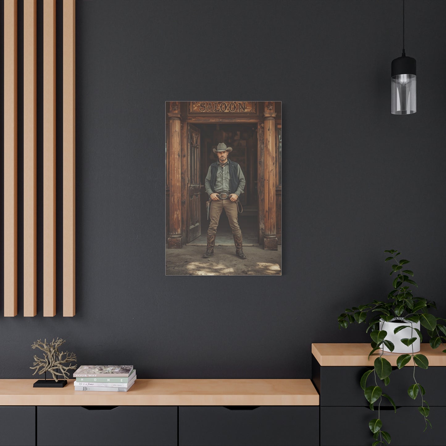 Gunslinger Outside the Saloon Wall Art & Canvas Print