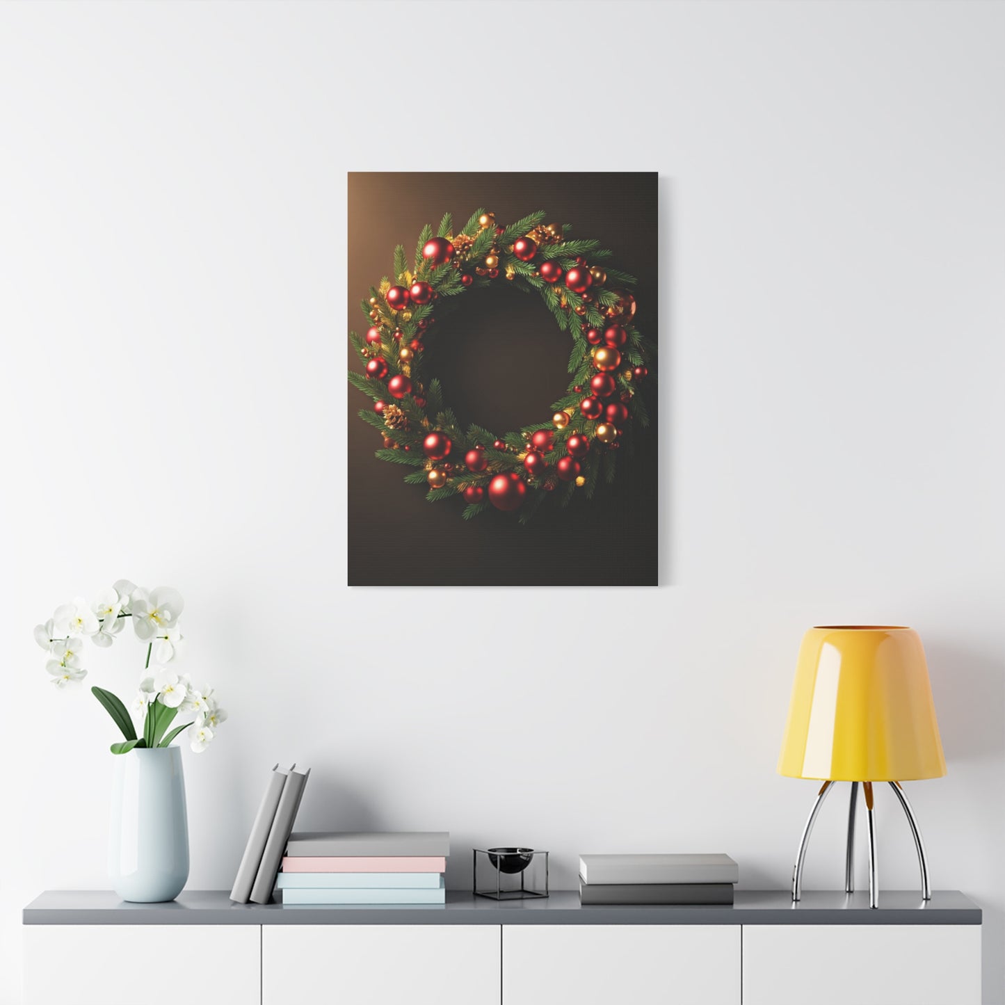 Luxury Christmas Wreath Glow Wall Art & Canvas Print