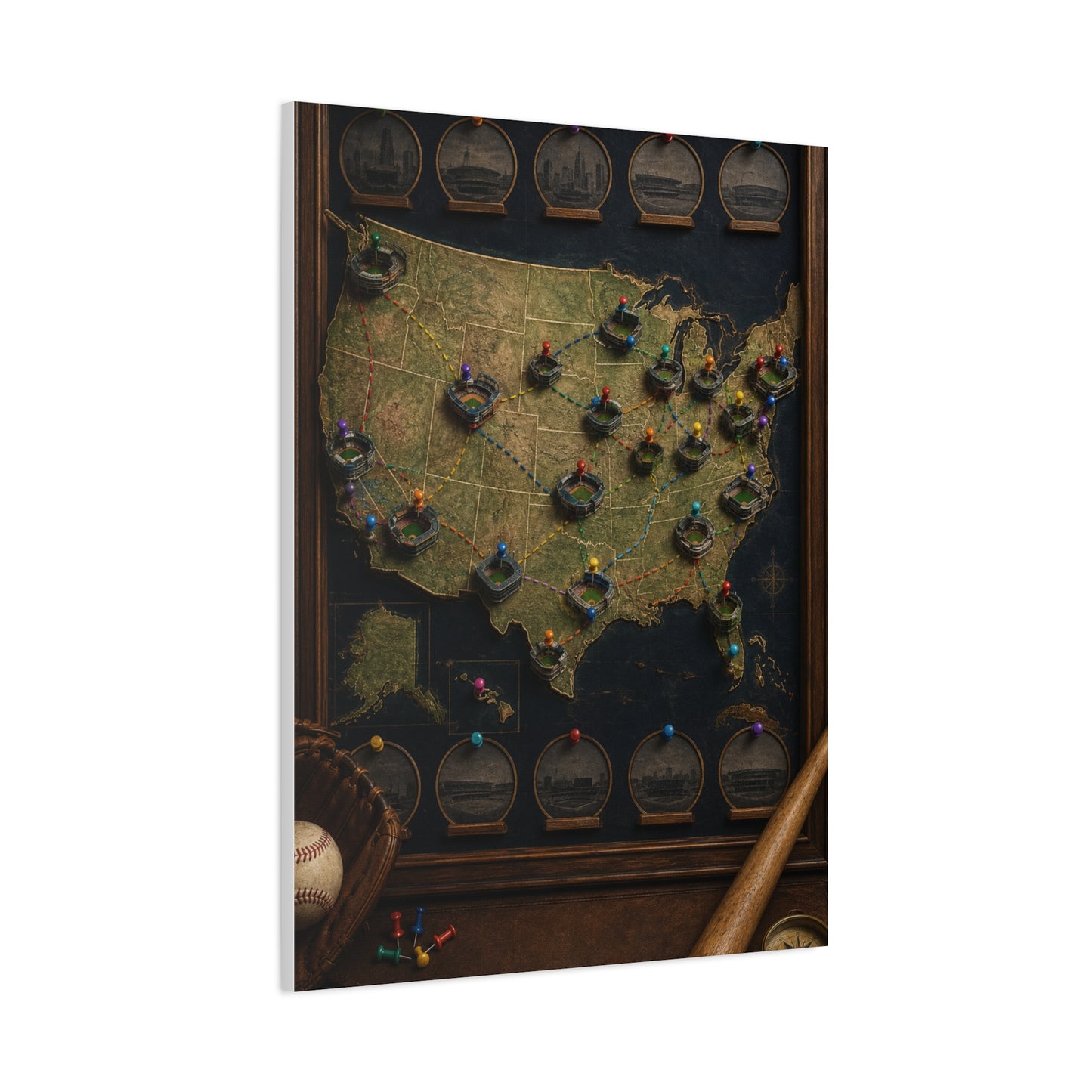 Interactive Stadium Tracker Map Sports Wall Art & Canvas Print