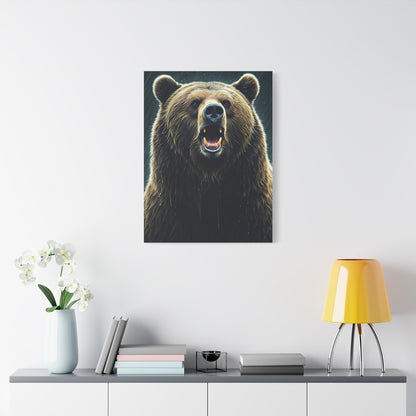 Roaring Brown Bear Portrait Wall Art & Canvas Prints